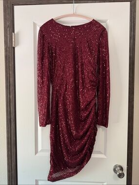 premier amour womens long sleeve sequin sheath dress Premier Amour Long Sleeve Sequin Dress Size 14